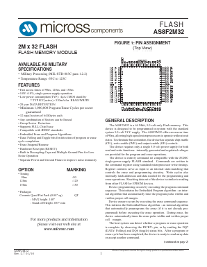 AS8F2M32 Datasheet PDF Micross Components