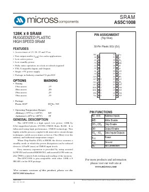 AS5C1008DJ-25/IT Datasheet PDF Micross Components