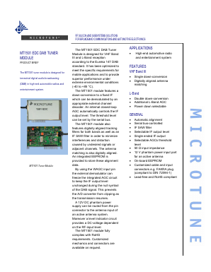 MT1501 Datasheet PDF Microtune,Inc