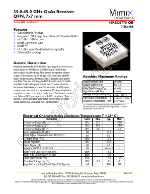 40REC0770-QB-0L00 Datasheet PDF Mimix Broadband