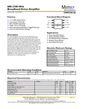 CMM2306-AJ Datasheet PDF Mimix Broadband