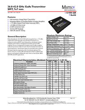 XU1006-QB-EV1 Datasheet PDF Mimix Broadband