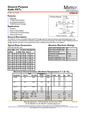 CFA0101-G Datasheet PDF Mimix Broadband