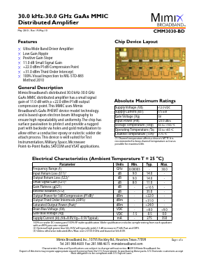 CMM3030-BD-000V Datasheet PDF Mimix Broadband