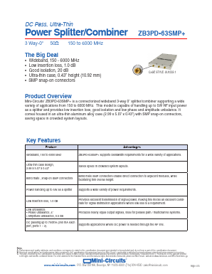 ZB3PD-63SMP Datasheet PDF Mini-Circuits