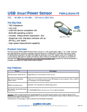 PWR-2.5GHS-75 Datasheet PDF Mini-Circuits