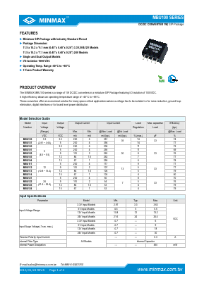 MBU111 Datasheet PDF Minmax Technology Co., Ltd.
