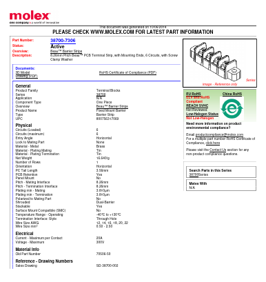 70506-50 Datasheet PDF Molex Connectors