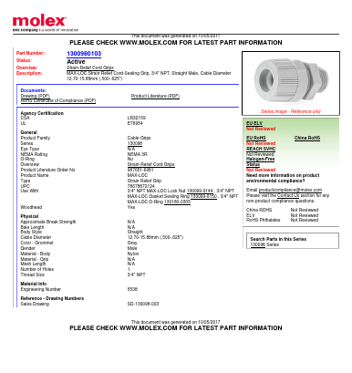 5538 Datasheet PDF Molex Connectors