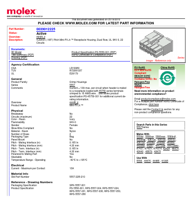 5557-22R-210 Datasheet PDF Molex Connectors