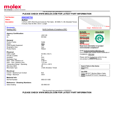 6800-03-100B Datasheet PDF Molex Connectors