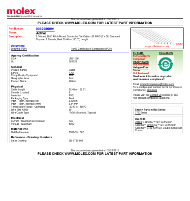 7767-09-100B Datasheet PDF Molex Connectors