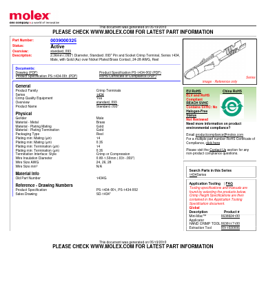 1434G Datasheet PDF Molex Connectors