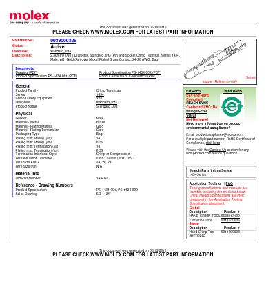 1434GL Datasheet PDF Molex Connectors