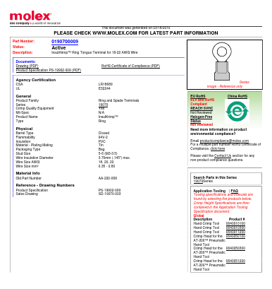 AA-220-06X Datasheet PDF Molex Connectors