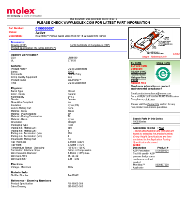 AA-2204C Datasheet PDF Molex Connectors