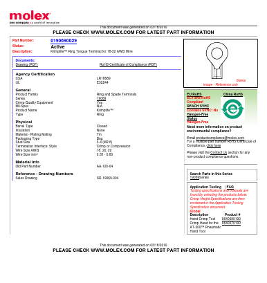AA-120-04 Datasheet PDF Molex Connectors
