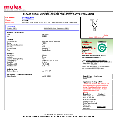 AA-1714-08T Datasheet PDF Molex Connectors