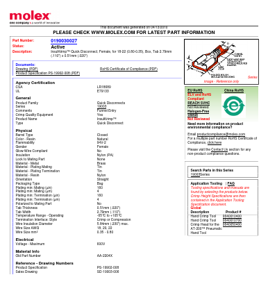 AA-2204X Datasheet PDF Molex Connectors