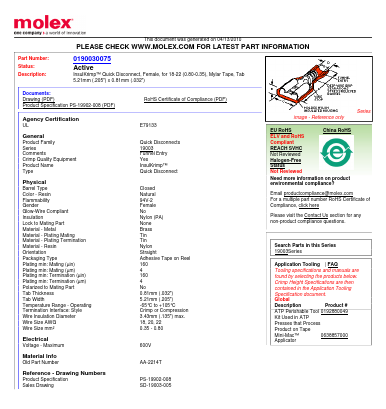 AA-2214T Datasheet PDF Molex Connectors