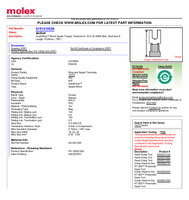 AA-234-06X Datasheet PDF Molex Connectors