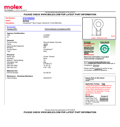 AA-332-06 Datasheet PDF Molex Connectors