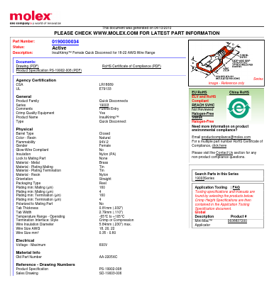 AA-2205XC Datasheet PDF Molex Connectors