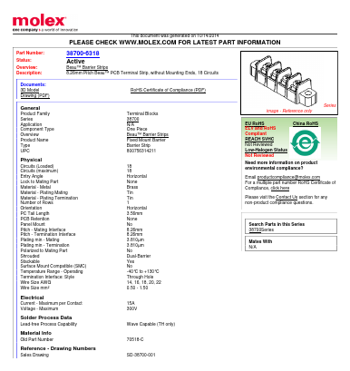 70518-C Datasheet PDF Molex Connectors
