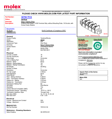 70518-C-50 Datasheet PDF Molex Connectors