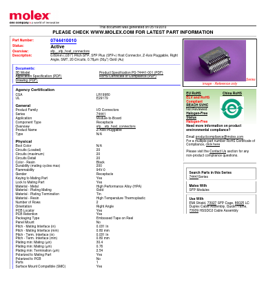 74441-0008 Datasheet PDF Molex Connectors