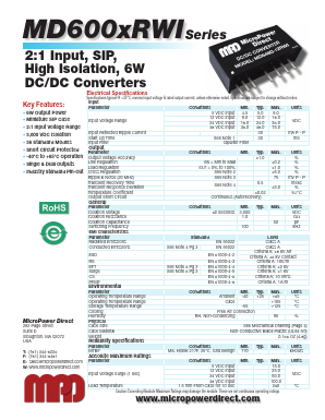 MD612D-12RWI Datasheet PDF MicroPower Direct, LLC