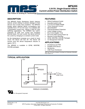 MP6205DN-LF Datasheet PDF Monolithic Power Systems