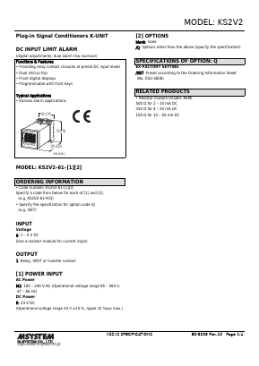 KS2V2-61-M2/Q Datasheet PDF M-System Co.,Ltd.