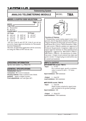TMA-R-G Datasheet PDF M-System Co.,Ltd.