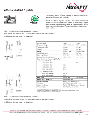 ATS-2 Datasheet PDF MTRONPTI