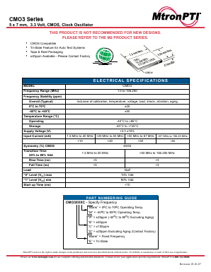 CMO3CC Datasheet PDF MTRONPTI