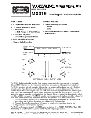 MX019J Datasheet PDF MX-COM Inc 