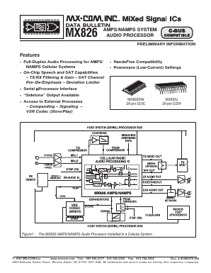 MX826 Datasheet PDF MX-COM Inc 