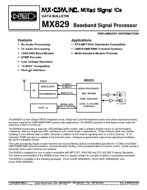 MX829 Datasheet PDF MX-COM Inc 