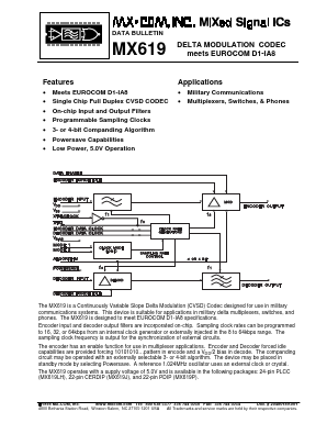 MX619J Datasheet PDF MX-COM Inc 