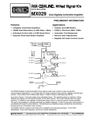 MX029DW Datasheet PDF MX-COM Inc 