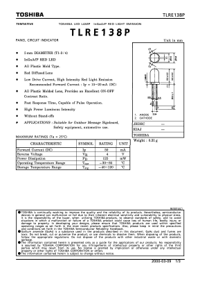 TLRE138P Datasheet PDF Marktech Optoelectronics