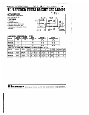 MT600-CUG Datasheet PDF Marktech Optoelectronics