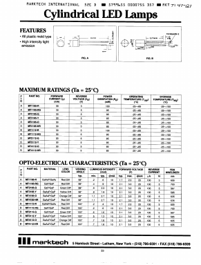 MT1195-RG Datasheet PDF Marktech Optoelectronics