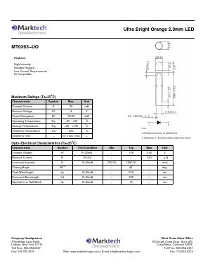 MT0363-UO Datasheet PDF Marktech Optoelectronics