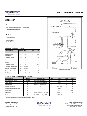MTD8000P Datasheet PDF Marktech Optoelectronics