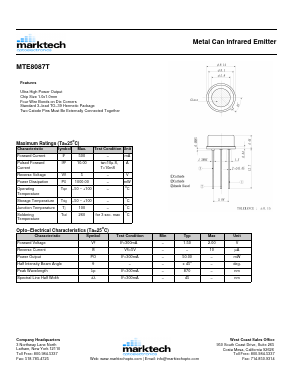 MTE8087T Datasheet PDF Marktech Optoelectronics