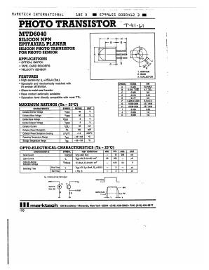 MTD6040 Datasheet PDF Marktech Optoelectronics