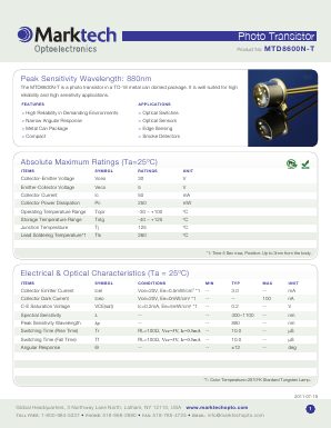 MTD8600N-T Datasheet PDF Marktech Optoelectronics