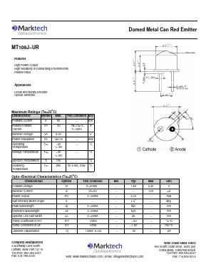 MT108J-UR Datasheet PDF Marktech Optoelectronics